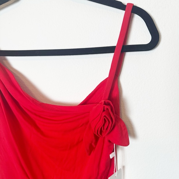 New Sandy Liang Georgia Top Red Rose 3D Floral Applique Medium - Picture 5 of 12